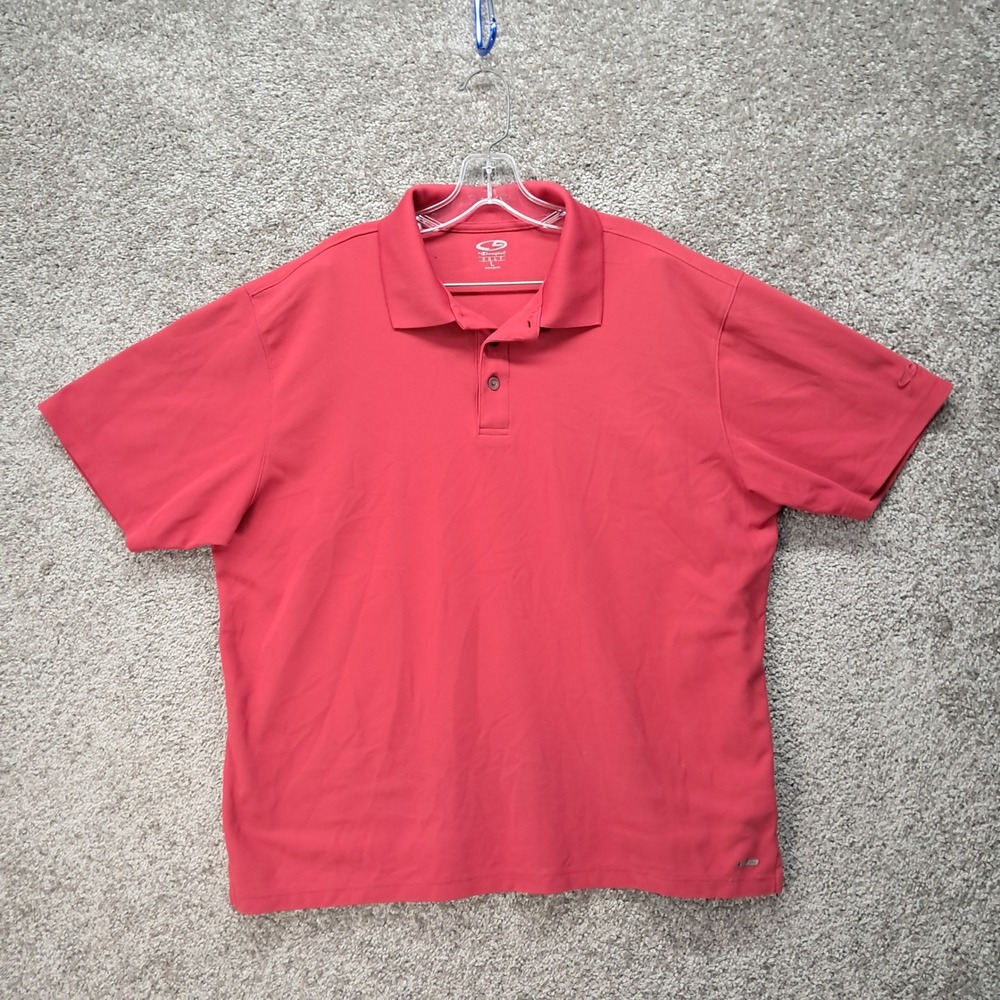 C9 by Champion Golf Mens Red Short Sleeve Performance Polo Shirt L0588 Large